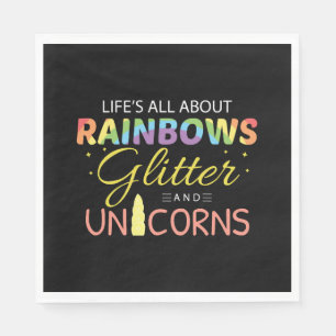 Unicorn Lover Gift Idea Rainbows Glitter Unicorns Napkin