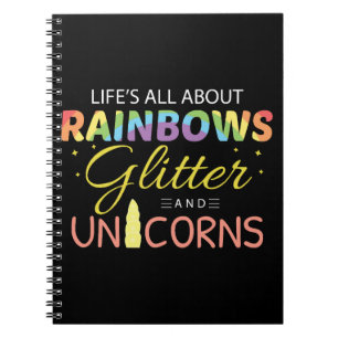 Unicorn Lover Gift Idea Rainbows Glitter Unicorns Notebook