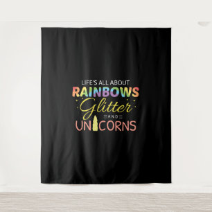 Unicorn Lover Gift Idea Rainbows Glitter Unicorns Tapestry