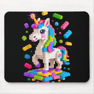 Unicorn Lover Master Builder Building Bricks Block Mouse Pad