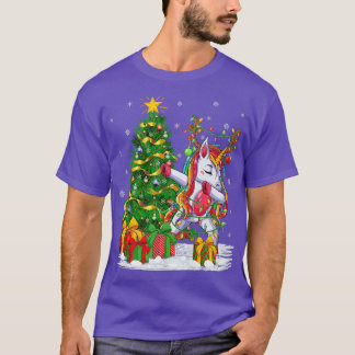Unicorn Lover Matching Xmas Lighting Unicorn Chris T-Shirt