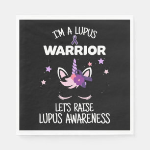 Unicorn Lupus Warrior Gift Raise Lupus Awareness Napkin