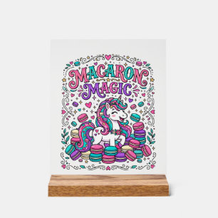 Unicorn Macaron Magic Colourful Marketplace Artwor Acrylic Sign