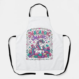 Unicorn Macaron Magic Colourful Marketplace Artwor Apron