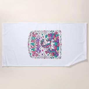 Unicorn Macaron Magic Colourful Marketplace Artwor Beach Towel