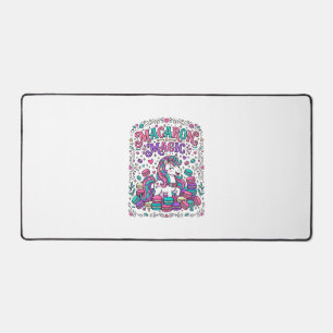 Unicorn Macaron Magic Colourful Marketplace Artwor Desk Mat