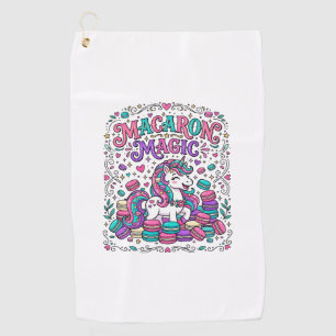 Unicorn Macaron Magic Colourful Marketplace Artwor Golf Towel