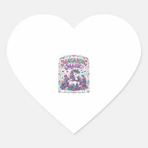 Unicorn Macaron Magic Colourful Marketplace Artwor Heart Sticker