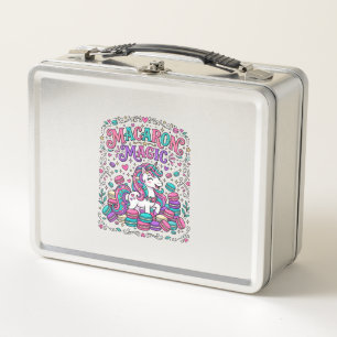 Unicorn Macaron Magic Colourful Marketplace Artwor Metal Lunch Box