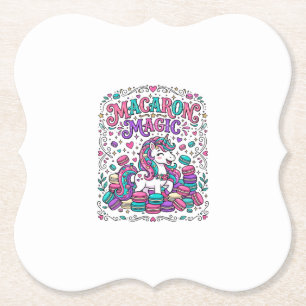 Unicorn Macaron Magic Colourful Marketplace Artwor Paper Coaster