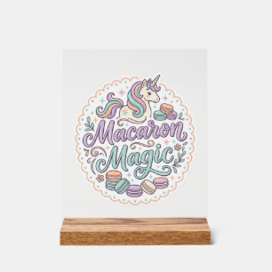 Unicorn Macaron Magic Whimsical T-Shirt Design_1 Acrylic Sign