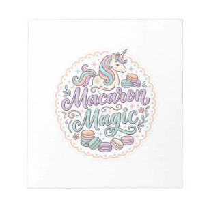 Unicorn Macaron Magic Whimsical T-Shirt Design_1 Notepad