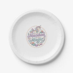 Unicorn Macaron Magic Whimsical T-Shirt Design_1 Paper Plate
