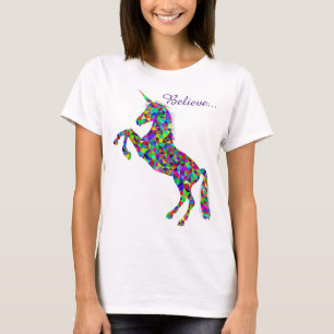Unicorn Magic Believe Colourful Women's T-Shirt