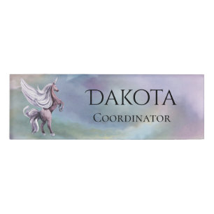 Unicorn Magic   Colourful Pastel Fantasy Watercolo Name Tag