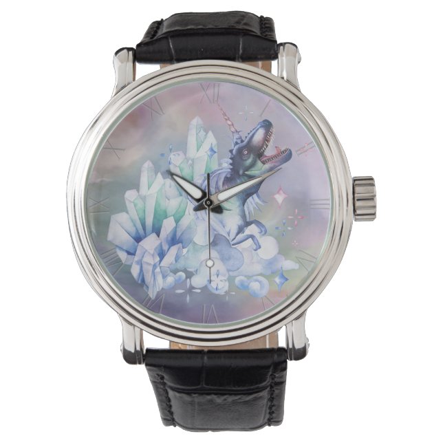 Unicorn Magic | Colourful Pastel Fantasy Watercolo Watch (Front)