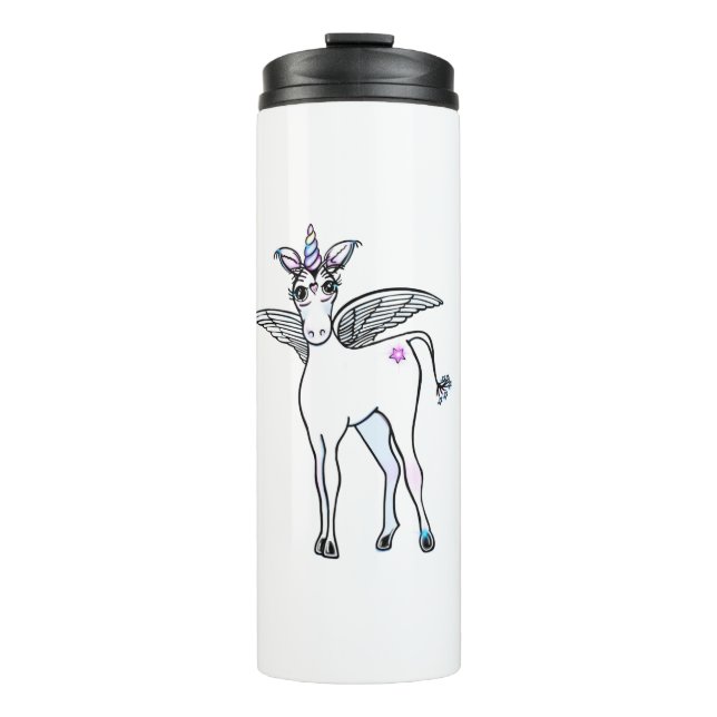 Unicorn Magic, fun unicorn illustration  Thermal Tumbler (Front)