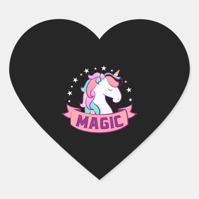 UNICORN MAGIC           HEART STICKER (Front)