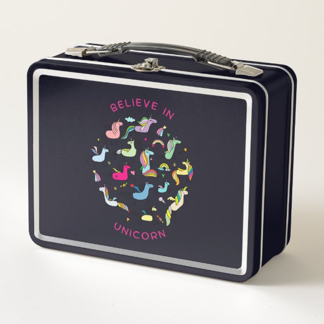 Unicorn Magic Kawaii    Metal Lunch Box (Front)