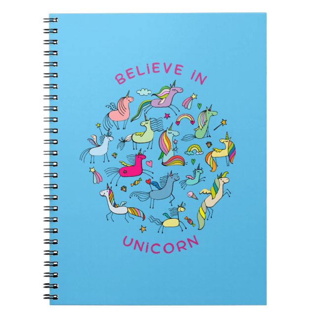 Unicorn Magic Kawaii      Notebook (Front)