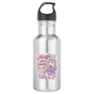 Unicorn Magic Looks Good on Me Graphic Design Whit 532 Ml Water Bottle