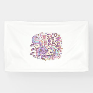 Unicorn Magic Looks Good on Me Graphic Design Whit Banner
