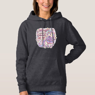 Unicorn Magic Looks Good on Me Graphic Design Whit Hoodie