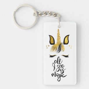 Unicorn Magic Quote Key Ring
