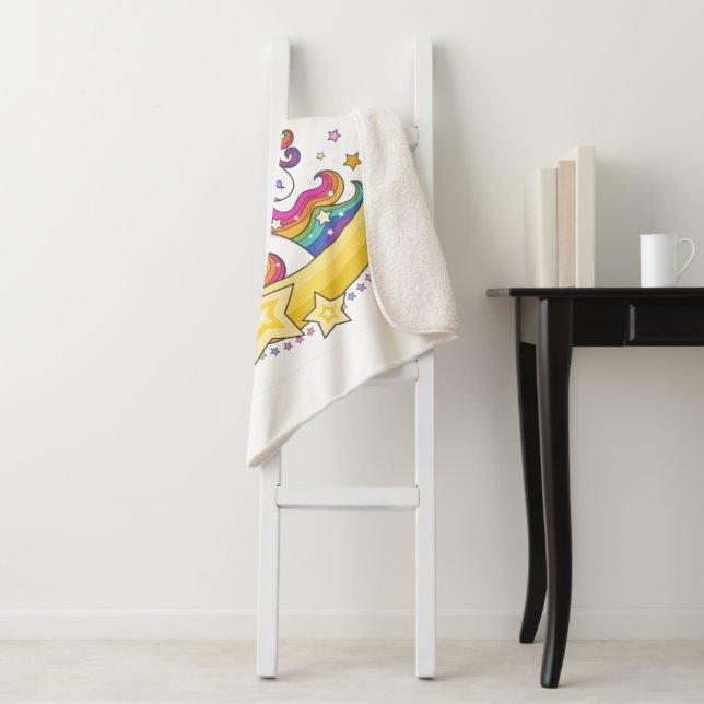 Unicorn Magic Sherpa Blanket (In Situ)