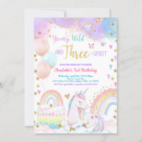 Unicorn Magical 3rd Birthday Party Pastel Rainbow