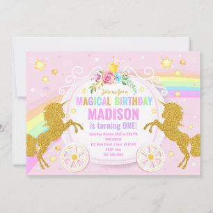 Unicorn Magical Birthday Invitation / Whimsical