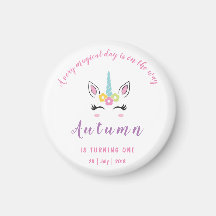 Unicorn Magical Birthday Magnet