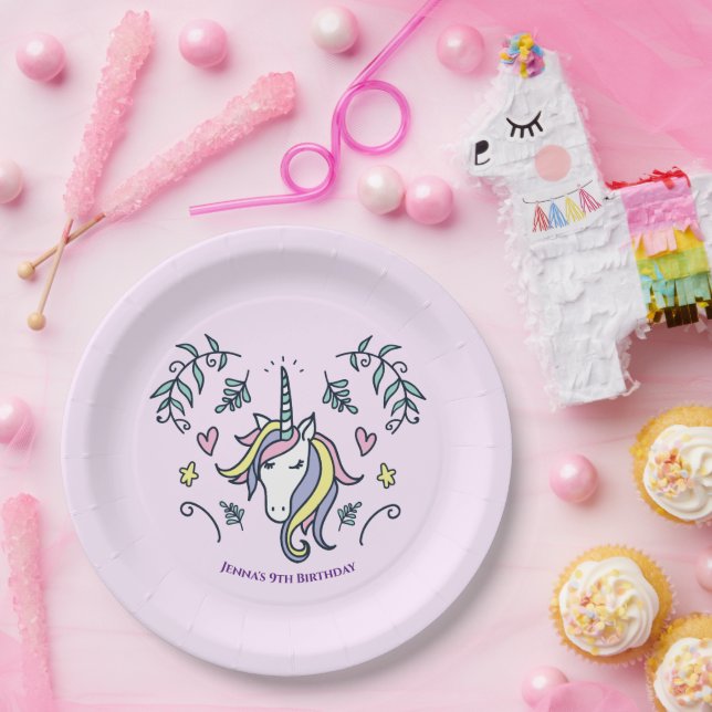 Unicorn Magical Birthday Paper Plate (Party)