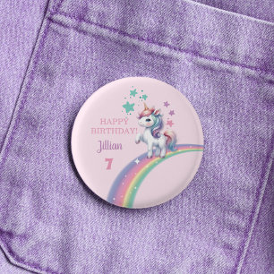 Unicorn Magical Birthday Party  3 Cm Round Badge