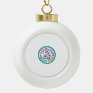Unicorn Magical Book Club Funny Shirt Graphic_1 Ceramic Ball Christmas Ornament