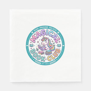 Unicorn Magical Book Club Funny Shirt Graphic_1 Napkin
