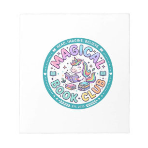 Unicorn Magical Book Club Funny Shirt Graphic_1 Notepad
