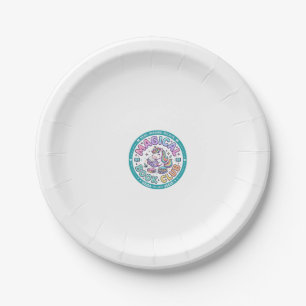 Unicorn Magical Book Club Funny Shirt Graphic_1 Paper Plate