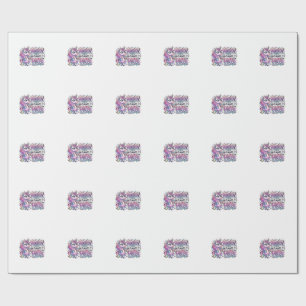 Unicorn Magical but Make It Petty Gift Idea Typogr Wrapping Paper