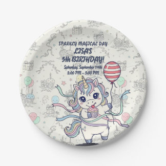 Unicorn Magical celebration Paper Plate