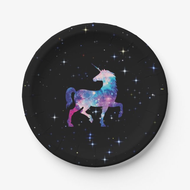 Unicorn Magical Galaxy Paper Plate (Front)