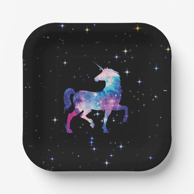 Unicorn Magical Galaxy Paper Plate (Front)