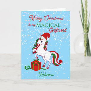 Unicorn Magical Girlfriend Christmas Card