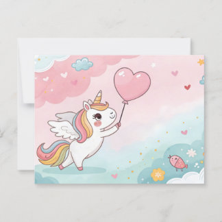 Unicorn Magical Heart Day Postcard