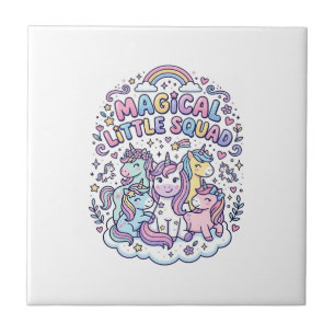 Unicorn Magical Little Squad Graphic Design Produc Ceramic Tile