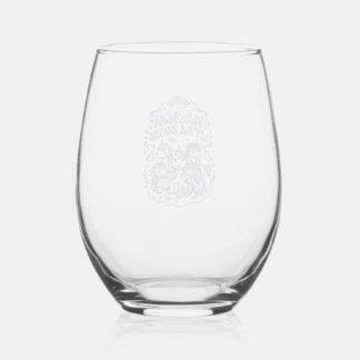 Unicorn Magical Little Squad Graphic Design Produc Stemless Wine Glass