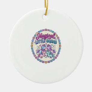 Unicorn Magical Little Squad POD Ready Apparel Gra Ceramic Ornament