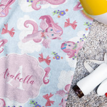 Unicorn Magical Pink Girly Rainbow Monogram