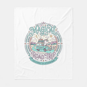 Unicorn Magical Road Trip Original Graphic Tee Des Fleece Blanket