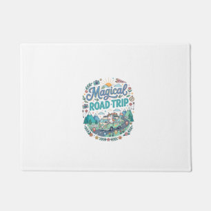 Unicorn Magical Road Trip Print Ready POD Artwork_ Doormat